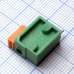 DG142V-5.08-01P-14-00A(H), нажимной безвинтовой клеммный блок на 1 контакт. зажим типа торцевой контакт. серия dg142v-5.08
