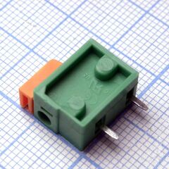DG142R-5.08-01P-14-00A(H), нажимной безвинтовой клеммный блок на 1 контакт. зажим типа торцевой контакт. серия dg142r-5.08