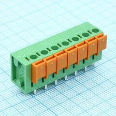 DG142V-5.08-07P-14-00A(H), нажимной безвинтовой клеммный блок на 7 контактов. зажим типа торцевой контакт. серия dg142r-5.08