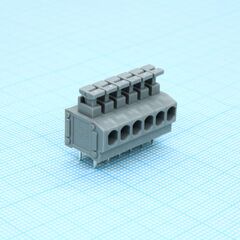 DG235-3.81-06P-11-00A(H), нажимной безвинтовой клеммный блок на 6 контактов. зажим типа торцевой контакт. серия dg235-3.81