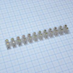 Колодка клеммная PA12-6A-6mm U-Type, колодка клеммная 400в 6а 12 клемм