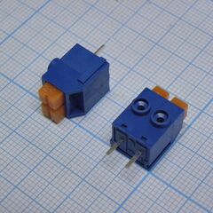 DG390-5.0-02P-12-00A(H), нажимной безвинтовой клеммный блок на 2 контакта. зажим типа торцевой контакт серия dg390-5.0