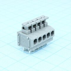 DG235-3.81-05P-11-00A(H), нажимной безвинтовой клеммный блок на 5 контактов. зажим типа торцевой контакт. серия dg235-3.81