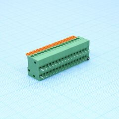 DG141R-2.54-16P-14-00A(H), нажимной безвинтовой клеммный блок на 16 контактов. зажим типа торцевой контакт. серия dg141r-2.54