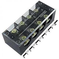 TB-10004, клеммная колодка винтовая с крышкой 8 контактов (2х4) м6, awg6, 10мм2, 100а 600в