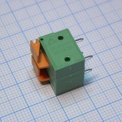 DG142R-7.62-02P-14-00A(H), нажимной безвинтовой клеммный блок на 2 контакта. зажим типа торцевой контакт. серия dg142r-7.62