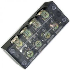 TBC-6004, клеммная колодка винтовая с крышкой 8 контактов (2х4) м5, awg6, 10мм2, 60а 600в