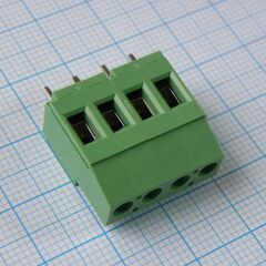 DG129-5.0-04P-14-100A(H), винтовой клеммный блок c рельефной обоймой, 4 контакта шаг 5.0мм зеленый