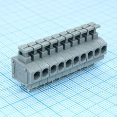 DG235-3.96-10P-11-00A(H), нажимной безвинтовой клеммный блок на 10 контактов. зажим типа торцевой контакт. серия dg235-3.96