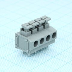DG235-3.81-04P-11-00A(H), нажимной безвинтовой клеммный блок на 4 контакта. зажим типа торцевой контакт. серия dg235-3.81