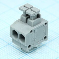 DG235-3.81-02P-11-00A(H), нажимной безвинтовой клеммный блок на 2 контакта. зажим типа торцевой контакт. серия dg235-3.81