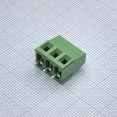 DG128-5.0-03P-14-00A(H), винтовой клеммный блок c рельефной обоймой, 3 контакта шаг 5.0мм зеленый