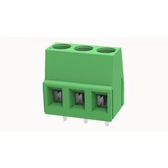 DG128-5.0-03P-14-00Z(H), клемма pcb, на плату, пайка, шаг 5,00 мм, 3 полюса, угол монтажа 90 гад., сечение проводников: 1-2.5 мм кв., винтовая фиксация провода, 300v, 20а, цвет: зеленый, серия dg128