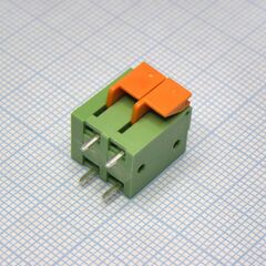 DG142V-5.08-02P-14-00A(H), нажимной безвинтовой клеммный блок на 2 контакта. зажим типа торцевой контакт. серия dg142v-5.08