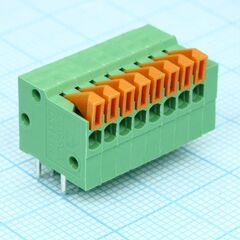 DG141R-2.54-08P-14-00A(H), нажимной безвинтовой клеммный блок на 8 контактов. зажим типа торцевой контакт. серия dg141r-2.54