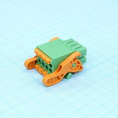 DFMC 1.5/ 4-ST-3.5-LR, штекерная часть, номинальный ток: 8 а, расчетное напряжение (iii/2): 160 в, количество полюсов: 4 с 8 контактами, шаг: 3,5 мм, способ подключения: пружинный разъем, цвет, зеленый