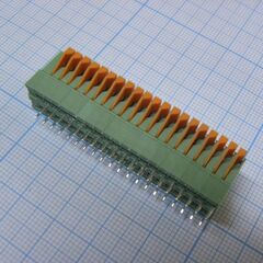 DG141V-2.54-20P-14-00A(H), нажимной безвинтовой клеммный блок на 20 контактов. зажим типа торцевой контакт. серия dg141v-2.54