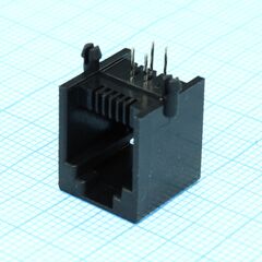 KLS12-124-6P4C-W/O-1-01, розетка 6p4c на плату