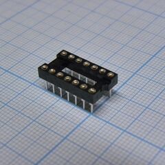 SCSM-14(2.54mm), dip-панель цанговая под микросхему 14pin, шаг 2.54мм, ширина 7.62мм
