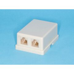 TJCM2 6P4C-I, розетка rj-11 двойная мини, бежевая