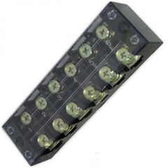 TBC-6006, клеммная колодка винтовая с крышкой 12 контактов (2х6) м5, awg6, 10мм2, 60а 600в