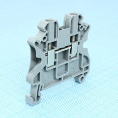 UT 2,5, проходные клеммы, номинальное напряжение: 1000 в, номинальный ток: 24 a, тип подключения: винтовые зажимы, количество точек подсоединения: 2, cечение: 0,14 мм? - 4 мм?, awg: 26 - 12, ширина: 5,2 мм, высота: 46,9 мм, цвет: cерый