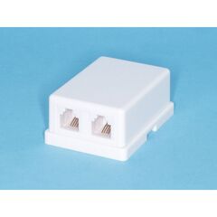 TJCM2 6P4C-W, розетка rj-11 двойная мини, белая