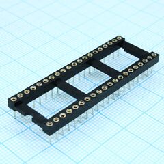 DS1001-01-40BT1WSF6S-JKB, dip-панель цанговая под микросхему 40pin, шаг 2.54мм, ширина 15.24мм, 3а, -40 +105с