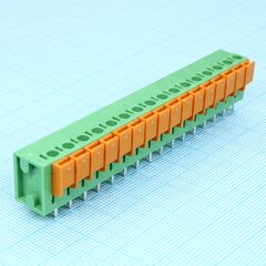 DG142V-5.08-16P-14-00A(H), нажимной безвинтовой клеммный блок на 16 контактов. зажим типа торцевой контакт. серия dg142r-5.08