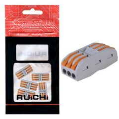 PCT-223 (5ШТ./УП.), клеммник быстрозажимной 6-и контактный 3-х проводный сечение 0.08-2.5 кв.мм