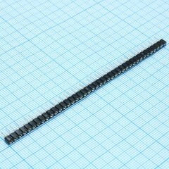 DS1002-01-1X40-V/T, гнезда цанговые однорядные для монтажа в отверстия 40pin, шаг 2.54мм