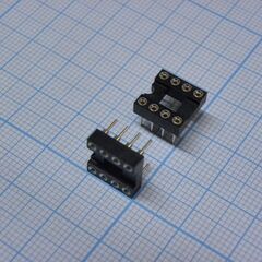 SCSM-08 (2.54mm), dip-панель цанговая под микросхему 8pin, шаг 2.54мм, ширина 7.62мм