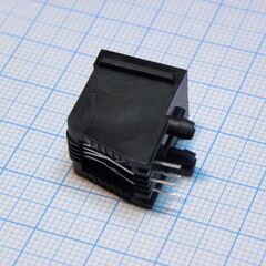 KLS12-143-4P4C-W-1-01, pcb modular jack 57 series,4p4c,with panel,black,fu"