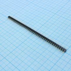 DS1004-1X40F11-B, соединитель штыревой цанговый однорядный 40pin для монтажа в отверстия, шаг 2.54мм (l=10мм)