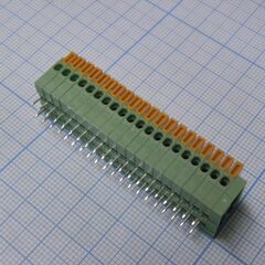 DG141R-2.54-20P-14-00A(H), нажимной безвинтовой клеммный блок на 20 контактов. зажим типа торцевой контакт. серия dg141r-2.54