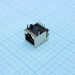 DS1127-S80BP, розетка rj45 на плату, экран., 10p8