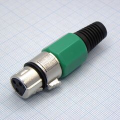 CANNON 79G 3F, аудио разъём xlr - розетка кабельная, 3 контакта, цвет - зелёный