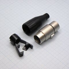 XLR 4F, на кабель, черный d=3-6.5мм, ac4f, гнездо cannon 4х контактное, на кабель, черный пластиковый кожух для кабеля от3 до 6.5мм