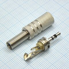 TRS 2.5 (micro jack) штекер металл, стерео штекер 2.5 мм металлический кожух