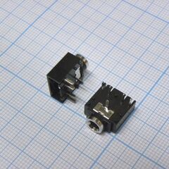 TRS 3.5 (mini jack) CK3-101A, стерео аудио гнездо 3.5 мм (до 12в)