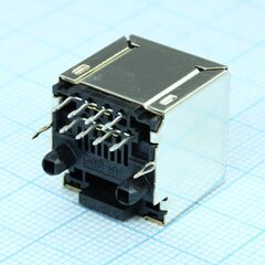 6116202-1, модульный разъем, cat5, rj45, гнездо, 8 контакт(-ов), 8 вывод(-ов), 1 порт(-ов)
