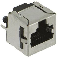 5557730-1, модульный разъем, cat3, rj45 jack, 1 x 1 port, 8p8c, cat3, монтаж в сквозное отверстие