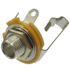 SZC-0068 MONO 6.35 MM, разъём аудио гнездо моно 6.35 мм, на корпус с гайкой