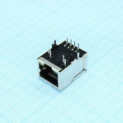 J0011D01BNL, модульный разъем, cat5, rj45, гнездо, 8 контакт(-ов), 12 вывод(-ов), 1 порт(-ов)