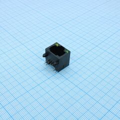 DS1128-13-S8B8A, гнездо rj45 на плату, 8p8c., встроенный светодиод зеленый /желтый