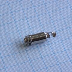 TRS 3.5 (mini jack) гнездо приборное мет, стерео аудио гнездо 3.5 мм, крепеж на прибор гайкой, закрытая контактная группа