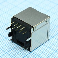 4-1734577-1, разъем модульный rj45, 8p8c, тип dip