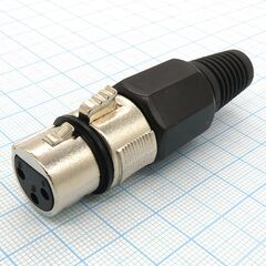 CANNON 79B 3F, аудио разъём xlr - розетка кабельная, 3 контакта, цвет - чёрный