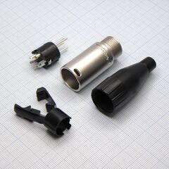 XLR 4M, на кабель, черный d=3-6.5мм, ac4m штекер cannon 4х контактный, на кабель, черный пластиковый кожух для кабеля от3 до 6.5мм