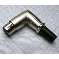 CANNON 73 3F, аудио разъём xlr - розетка кабельная угловая, 3 контакта, цвет - серебристый